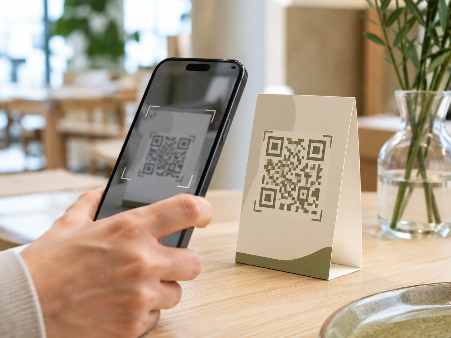 Müşteri QR kodu okutuyor